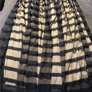 Chic Black and Cream Striped Skirt